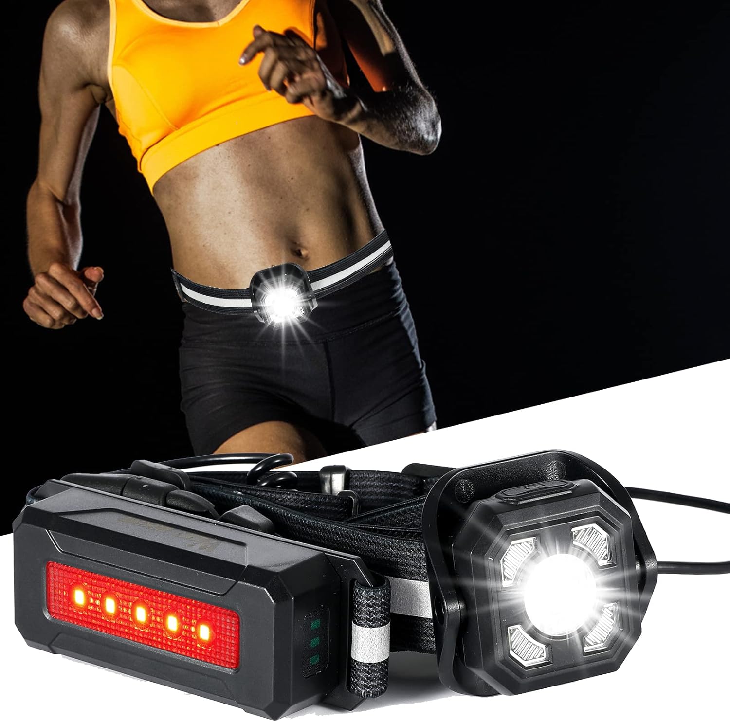 WESTGIRL Running Light for Runners Waist LED Lamp Run Light IPX5 Waterproof 500 Lumens Super