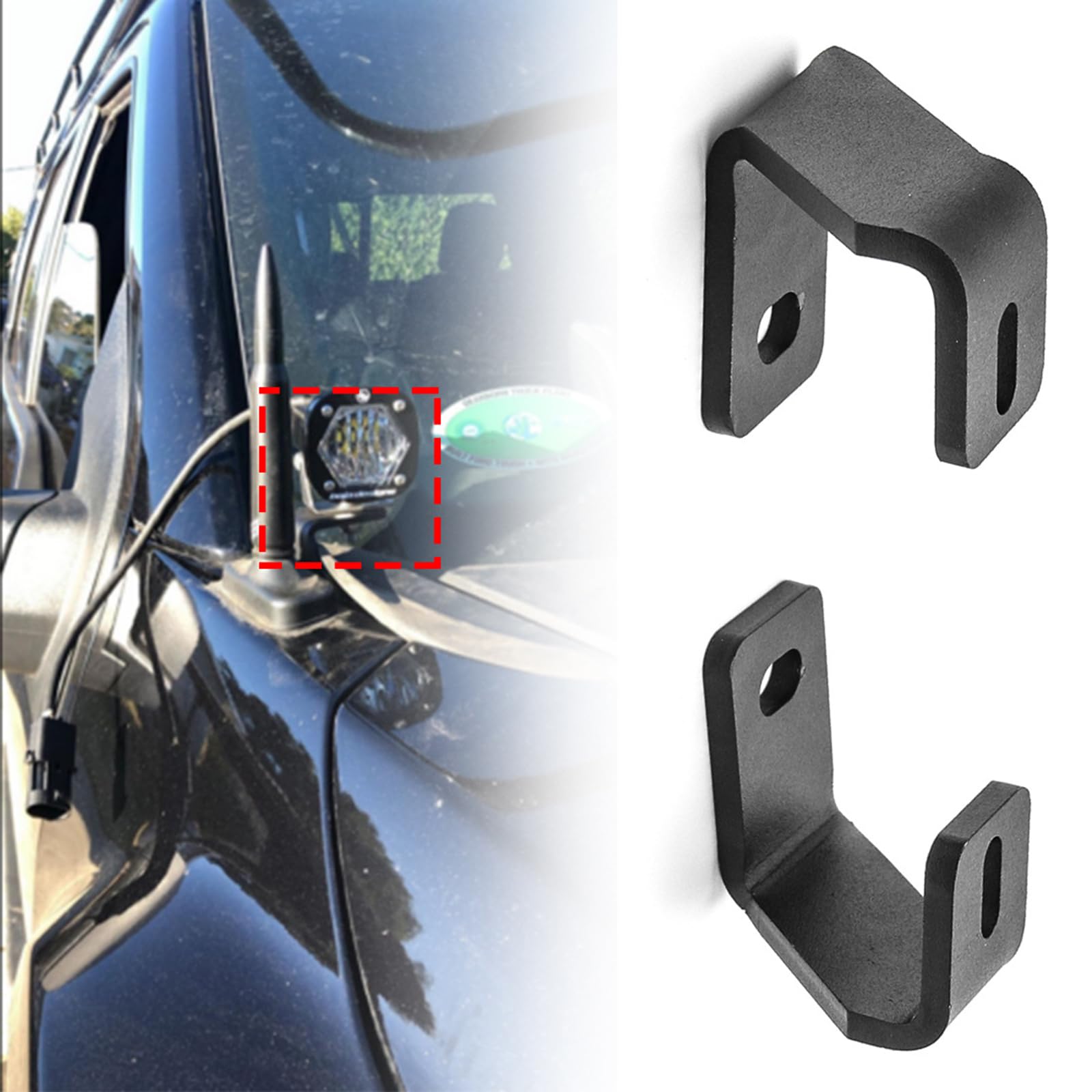 Pair Front Mounting Support Auto Work Light Holders Truck Light Fixtures Ditch Light Bracket Hood Mount for LED Lights Hood Hinge Ditch Light Mount Brackets