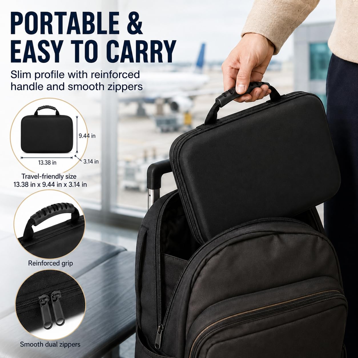 Comecase 10 Slot Watch Case for Men Women, Portable Travel Watch Organizer view 5