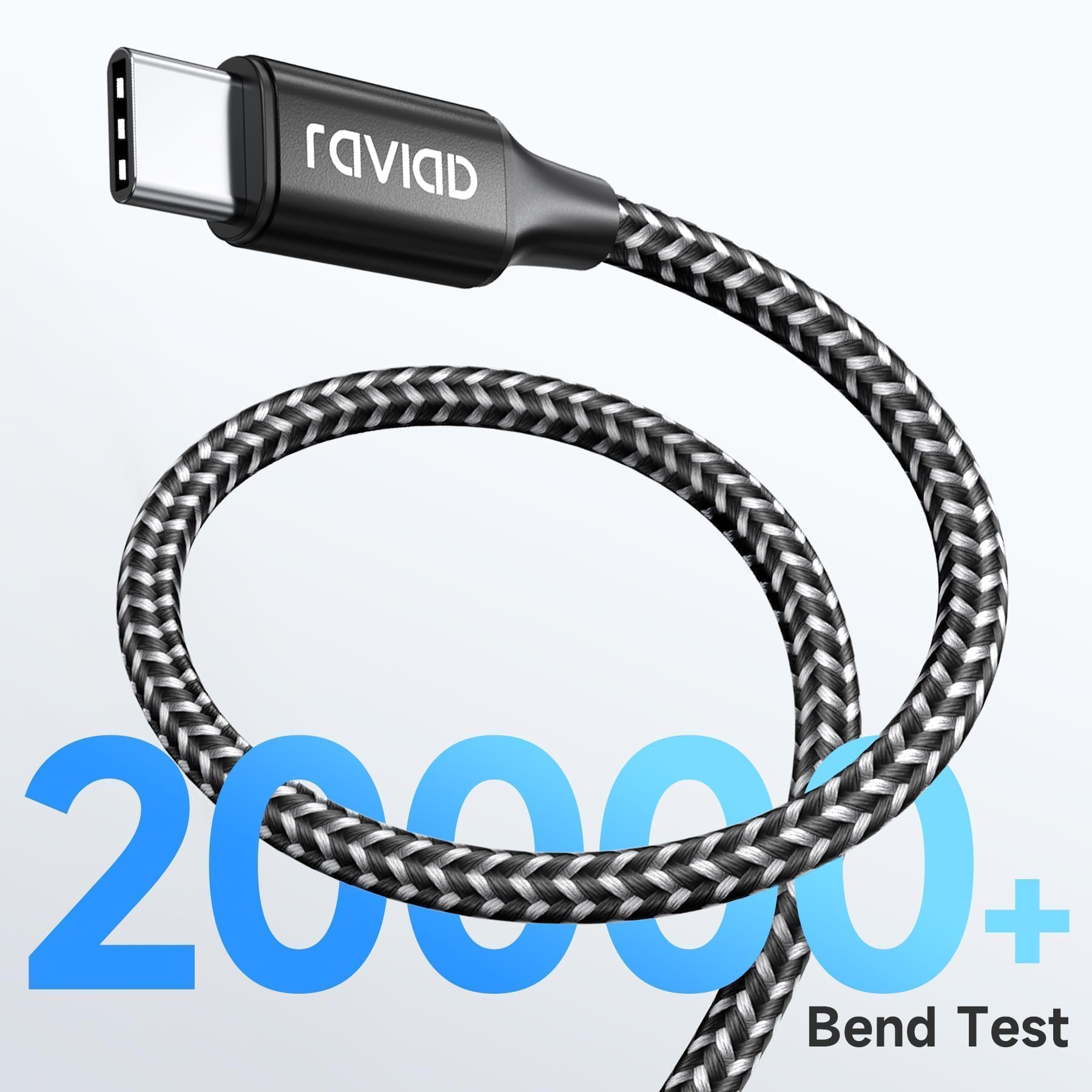 RAVIAD Cavo USB C USB C Corto [2Pezzi 0.15M] 60W Cavo USB Type-C PD 3A Ricarica Rapida Nylon Cavo Type C to Type C per iPhone 15 16 17 Pro Max/Plus iPad Pro/Air MacBook Samsung Galaxy S25 S24 S23 S22