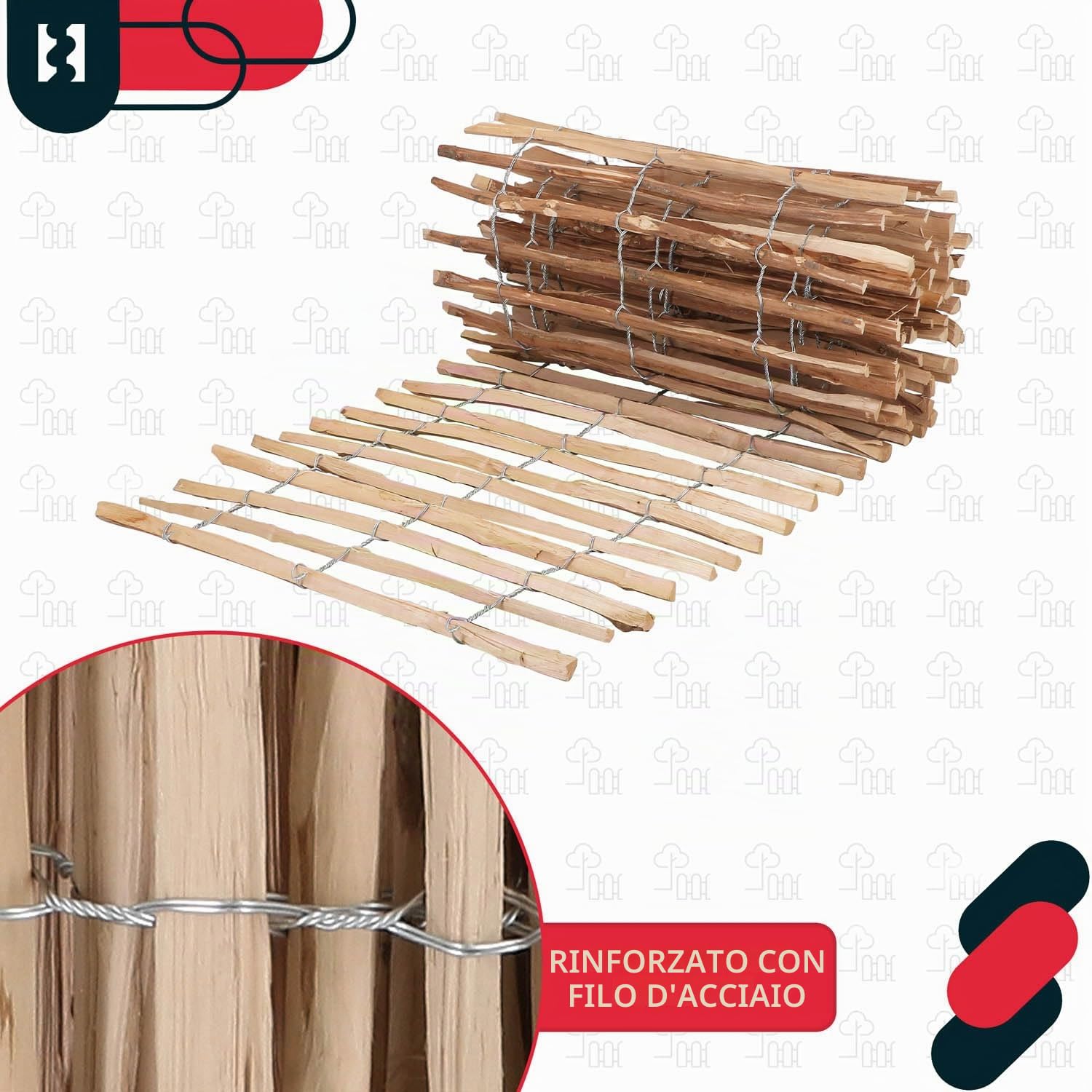 KOTARBAU® Staccionata in Legno per Giardino, Recinzione Legno 0,7 x 5 m