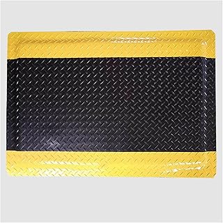 Alfombrilla Industrial para Prevenir La Fatiga, Alfombrilla De Trabajo De PVC para Permanecer De Pie Durante Mucho Tiempo con Borde Amarillo De Seguridad, Alfombrilla Ergonómica para Aliviar El Dolor