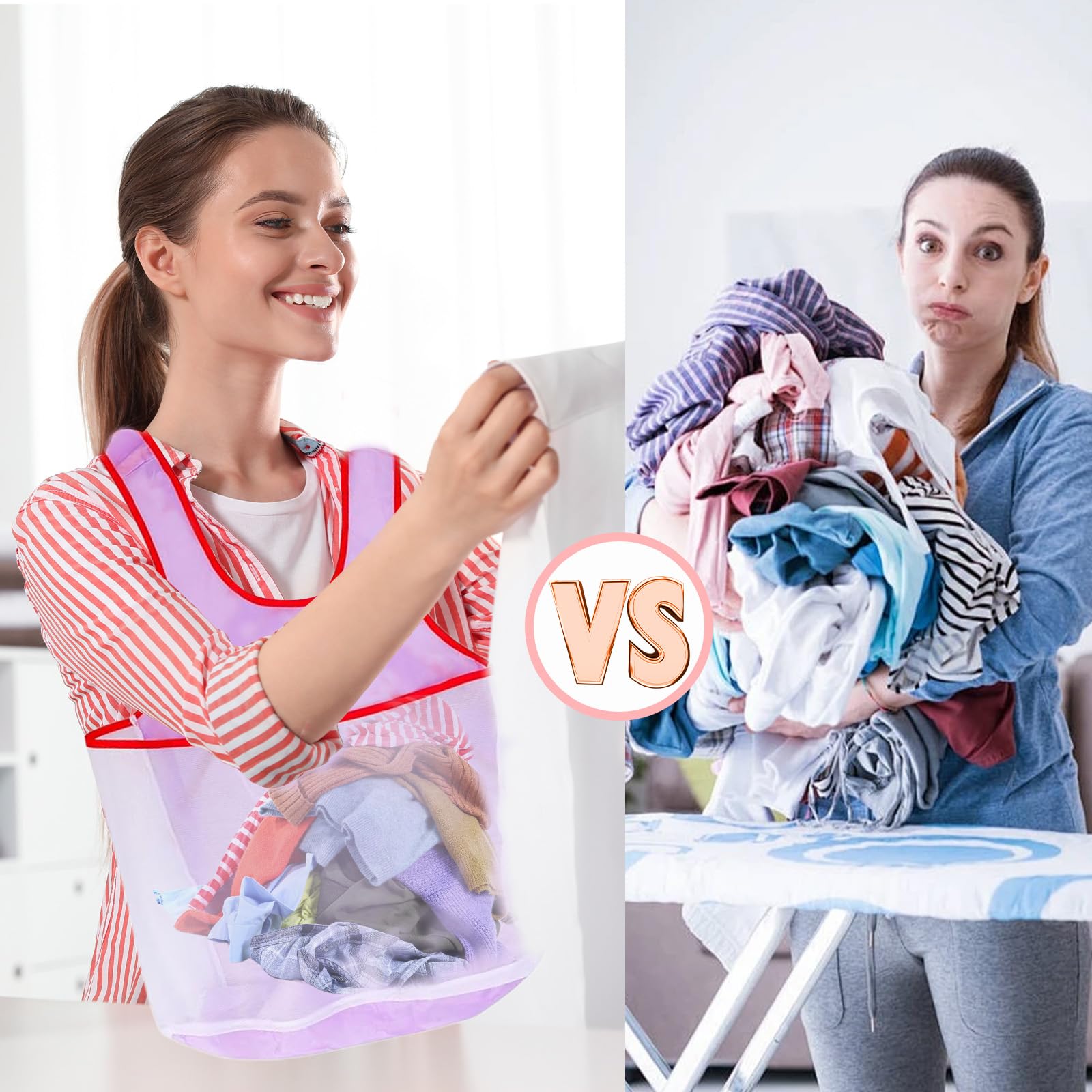 Portable Clothes Drying Apron, Large Capacity Waterproof Laundry Apron with Pouch, Gardening Apron Fruit Picking Bag - Image 4