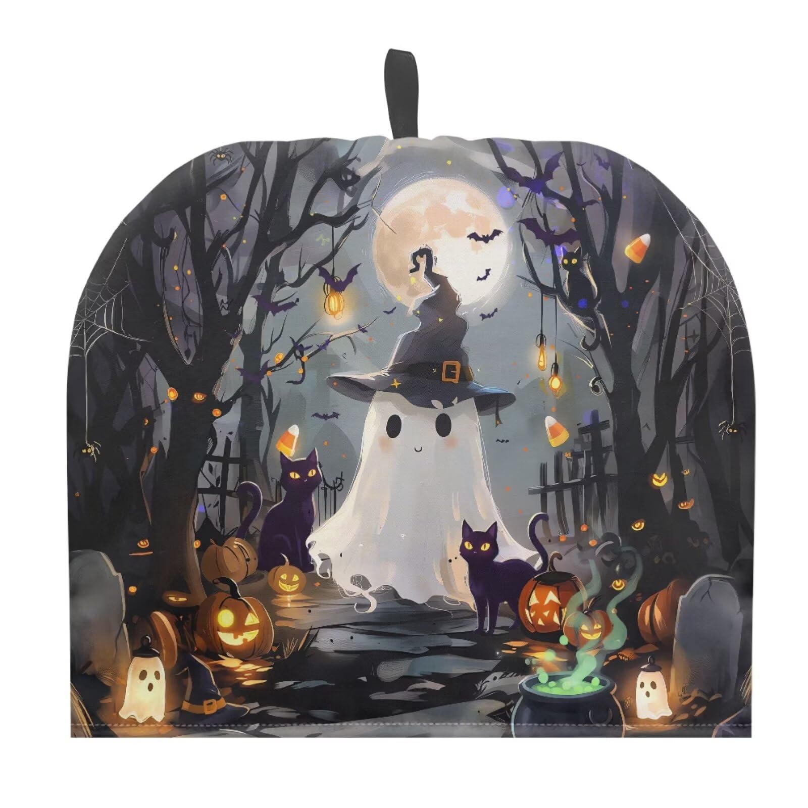 Halloween Ghost Tea Cosy for Teapot Grey Night Tea Cozy for Teapot Insulated Thick Home Kitchen Decorative Holiday Teapot Cover for Gifts