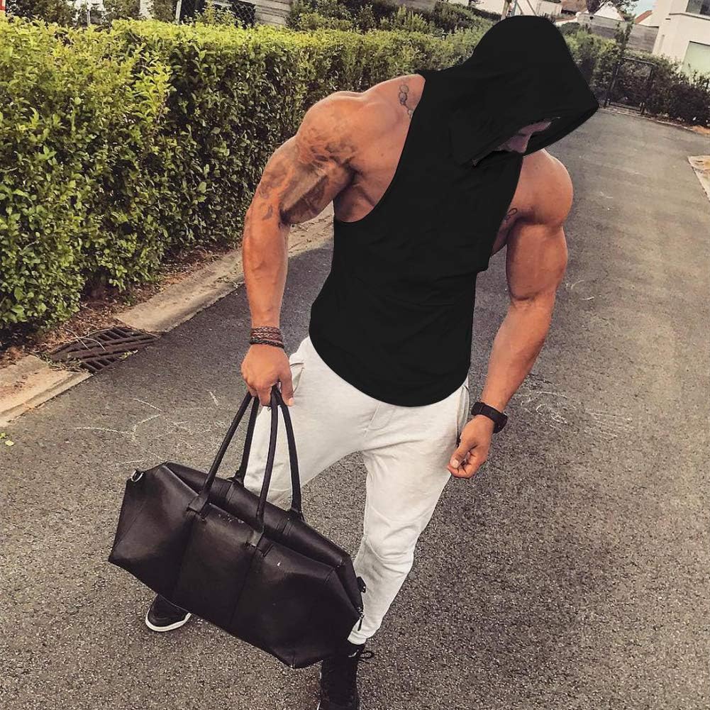 SZKANI Mens Skull Print Sleeveless Fitness Vest Bodybuilding Stringers Workout Tank Tops - Image 2