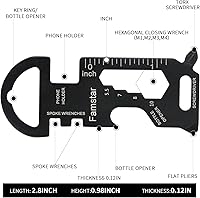 Vista 3 de Llavero multiherramienta, paquete de 3 herramientas de bolsillo de metal, portátil, llave sin óxido para tornillo, regla y abridor de botellas