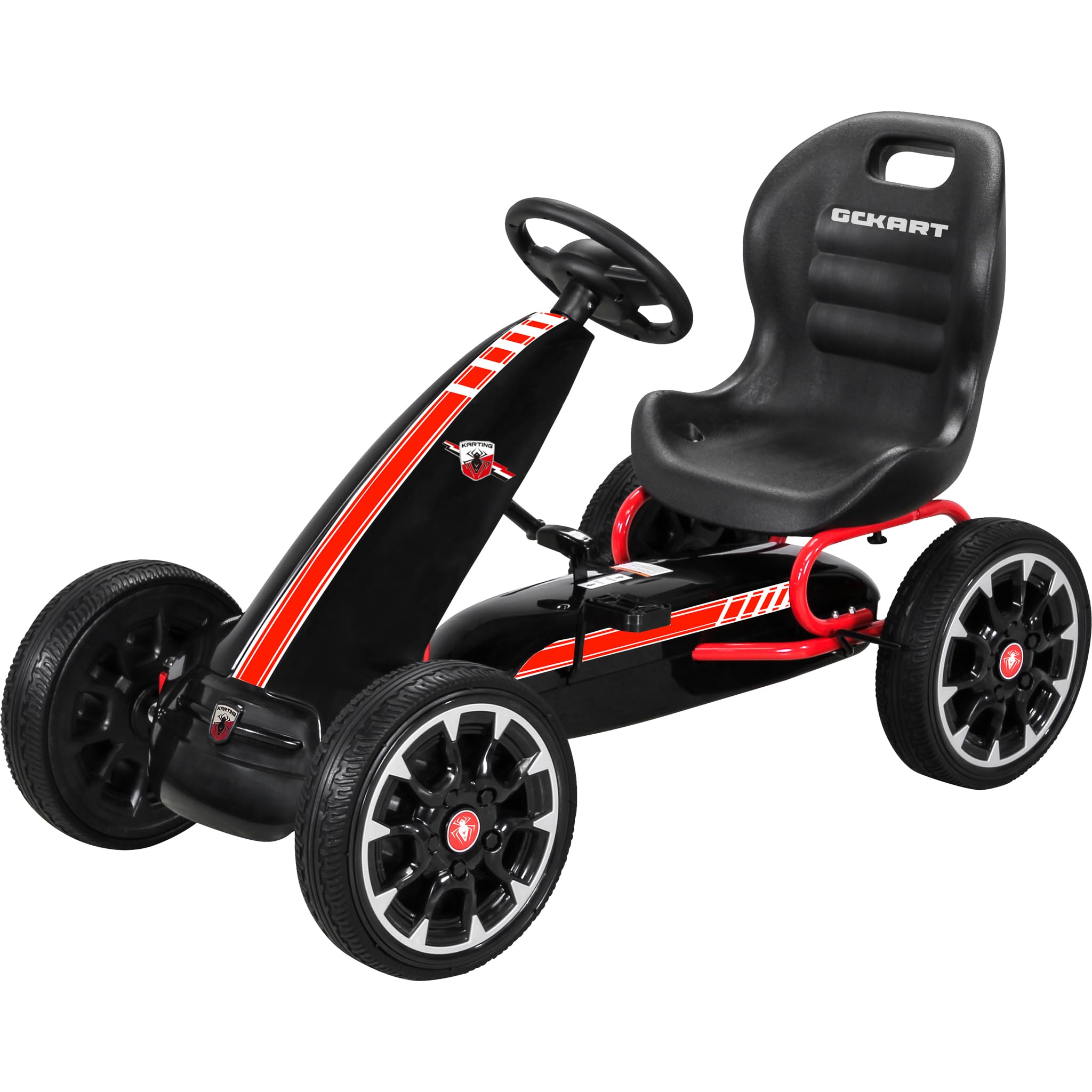 Actionbikes Motors GoKart FS Spider | 2-Rad Antrieb | Handbremse | Kettcar | Go Kart | Kinderauto | Go Cart | Kinder GoKart | Tretauto | Kart | Kinderfahrzeug | Auto für Kinder ab 3 Jahre (Schwarz)