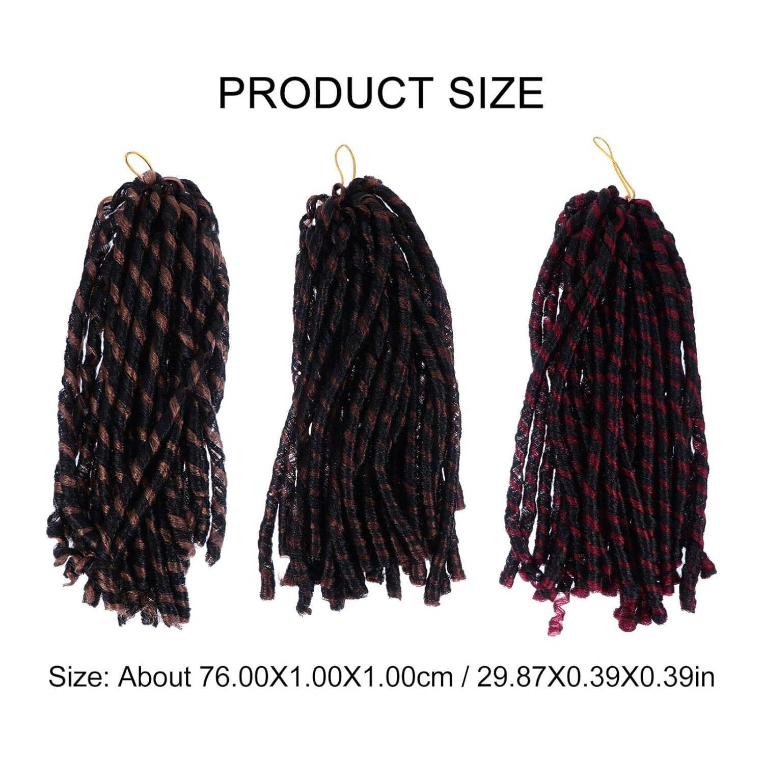 VALICLUD 3pcs Long Dreadlock Wig - African American Wig with Twist Hair, Crochet Braids - Synthetic Hair for Women, Men - Mixed Pattern