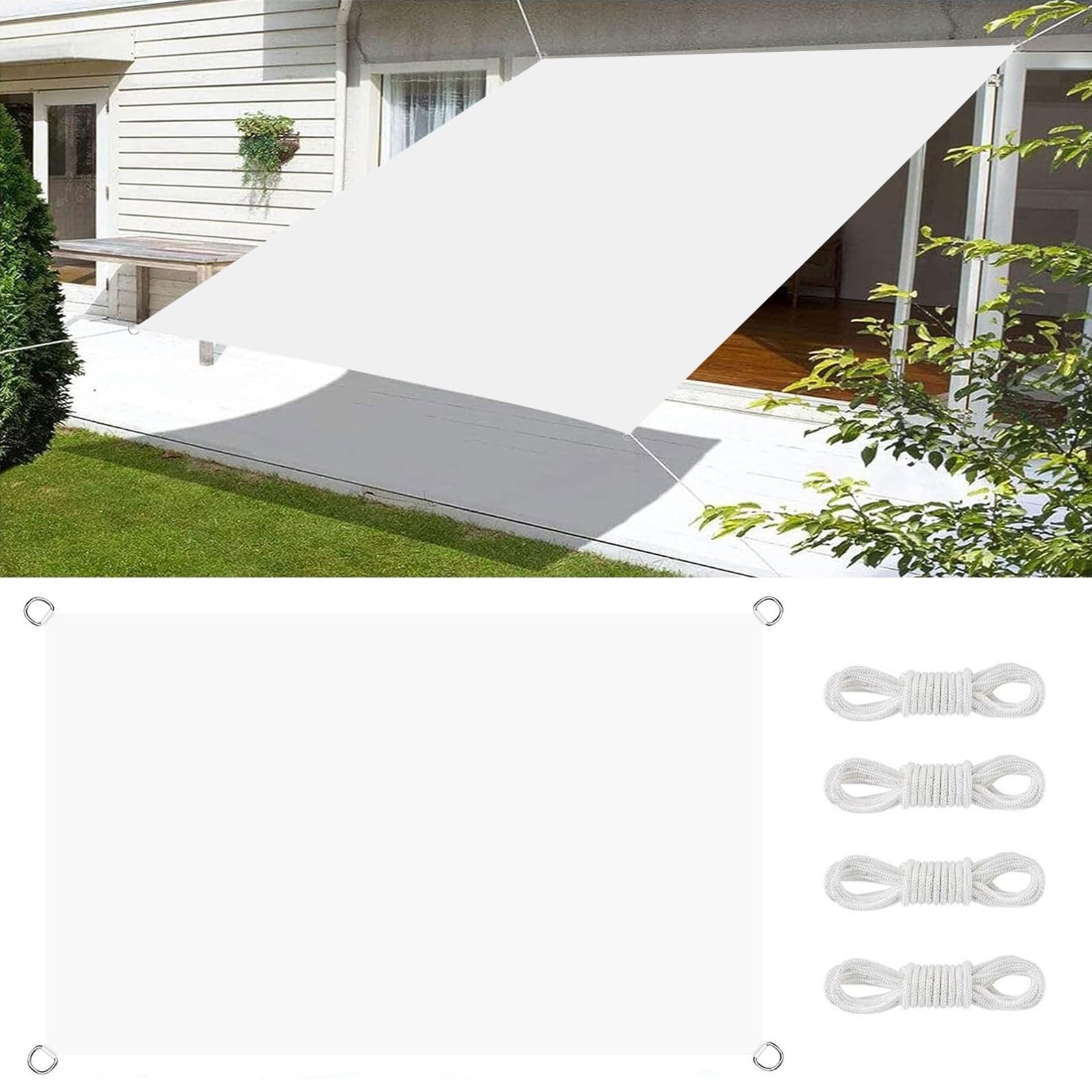 Toile ombrage anti-UV imperméable blanche pour supprimer la chaleur sur la terrasse