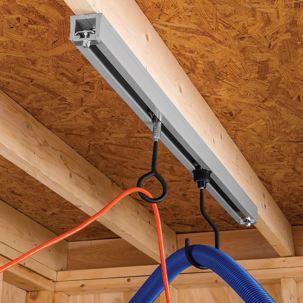 Rockler 4’ Tracks for Ceiling Track System - Track for Rolling Trolley & Hooks - Durable PVC Ceiling Track - Great for Hanging Tools, Utility Lights, & More - Easy to Install Hanging Accessories