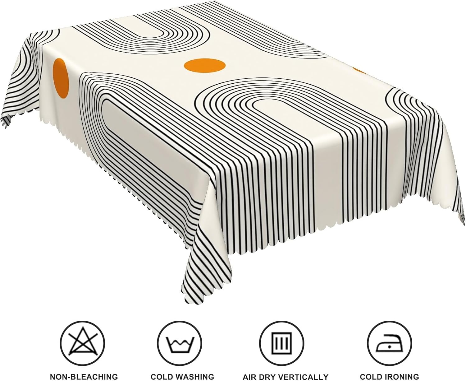 60x84inches Boho Mid Century Tablecloth Minimalist Abstract Arch Simple Sun Modern Art Table Cloth Washable and Reusable Fabric Table Cover for Kitchen Dining Living Room Home Decoration