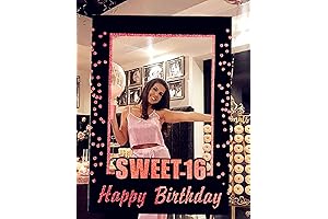 LaVenty Birthday Photo Booth Props, Rose Gold 16th Birthday Photo Frame for...