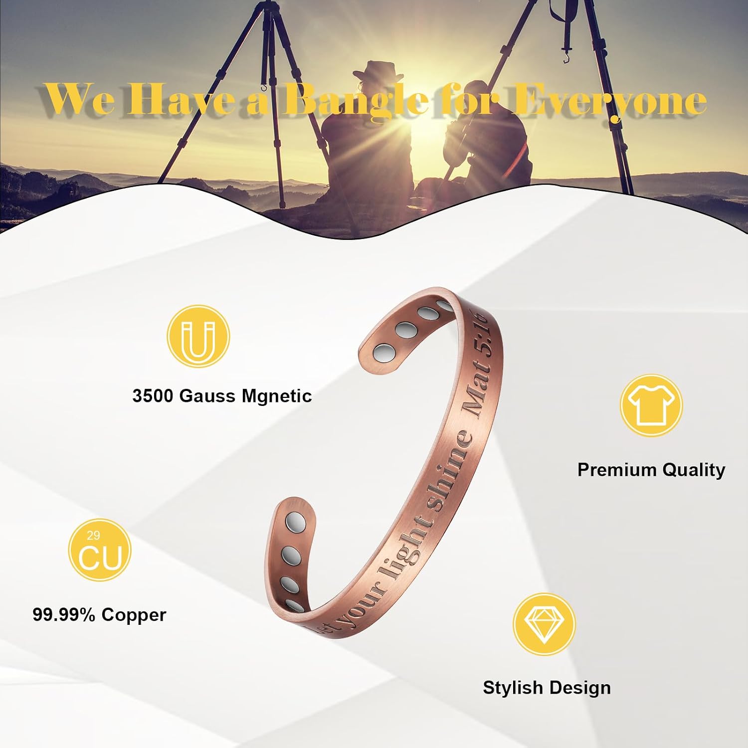 Copper Magnetic Bracelet for Women, 99% Pure Copper Adjustable Bracelet, Fashsion Jewelry Presents (0946Q2)