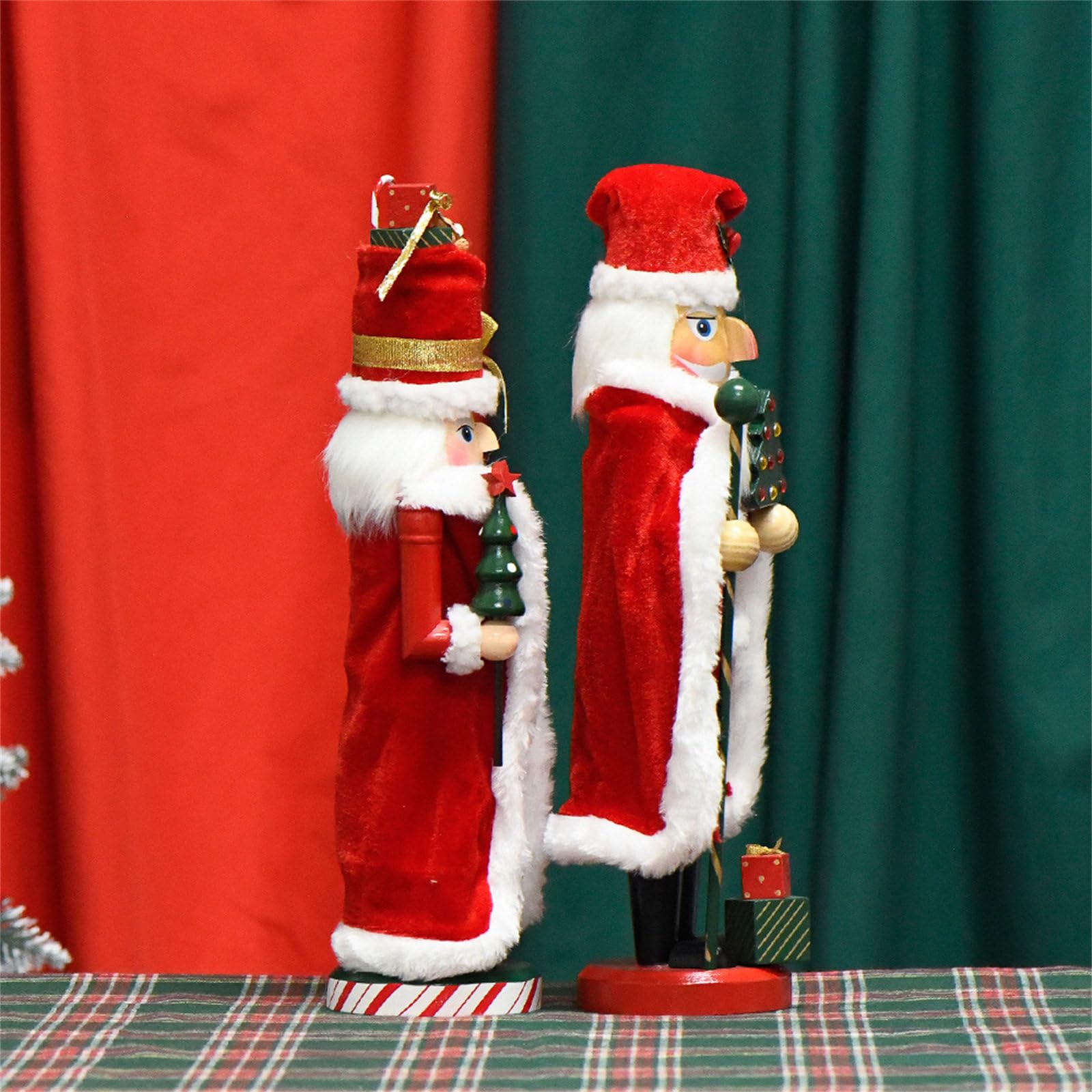 Ornamento Babbo Natale in Legno Realizzato a Mano, Decorazioni Natalizie, Ideali per Decorazioni per la casa e Feste Decorazione in Legno Babbo Natale
