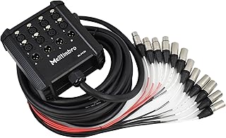 Speakers Low Profile XLR Send Circuit Board Snake Cable, XLR Splitter Cable, Small Footprint XLR Box Snake for Live, Recording, Stage, Studio, 8 Channel 4 Return 25 Feet Long