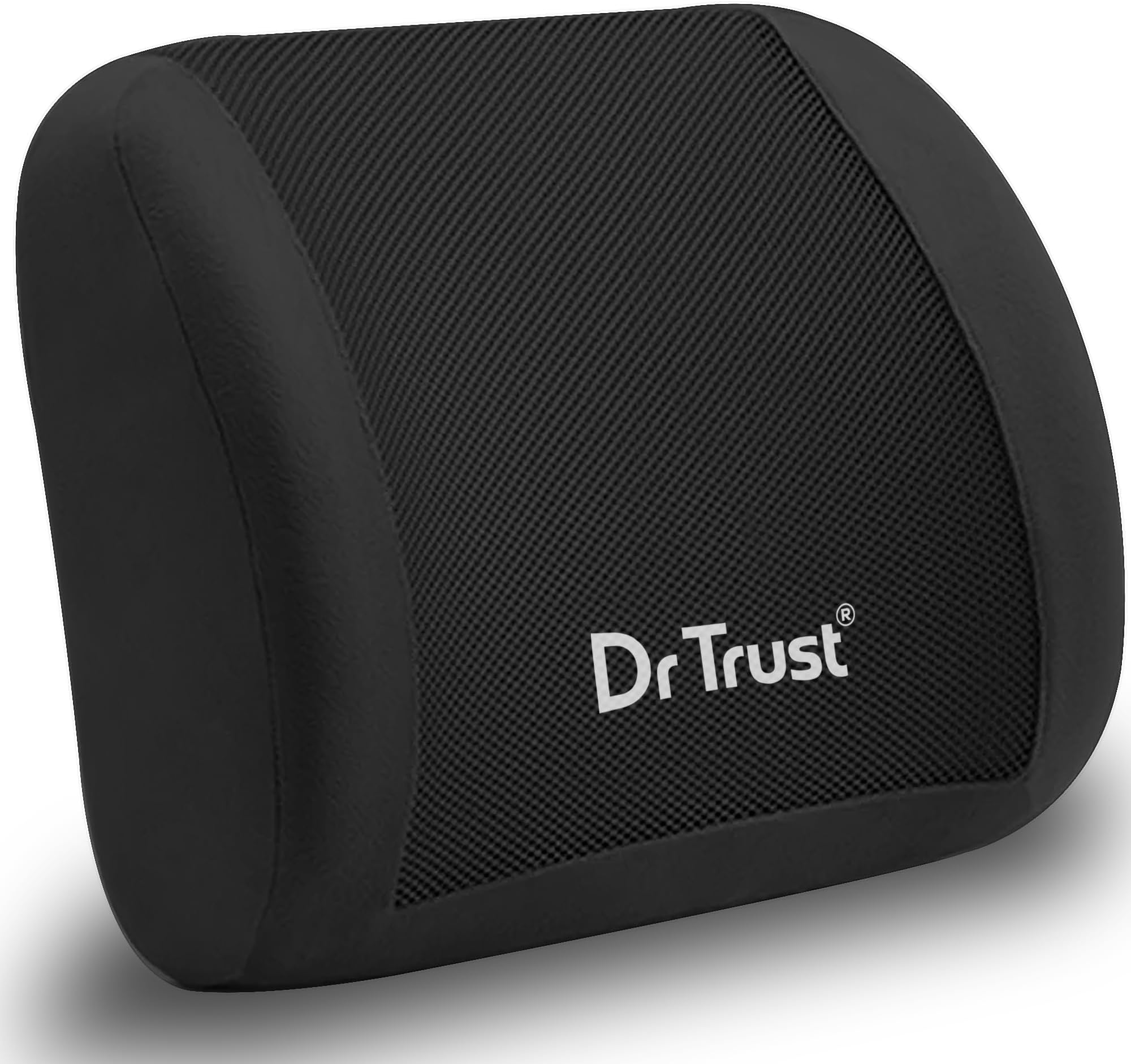 Dr Trust Lower Orthopedic Backrest Pillow Premium Memory Foam for Pain Relief & Lumbar Support Back Cushion, Black