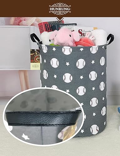 Miniatura 4 de HUNRUNG Cesta de almacenamiento ligera de tela de lona grande, organizador de juguetes, ropa sucia, plegable, impermeable, para dormitorios