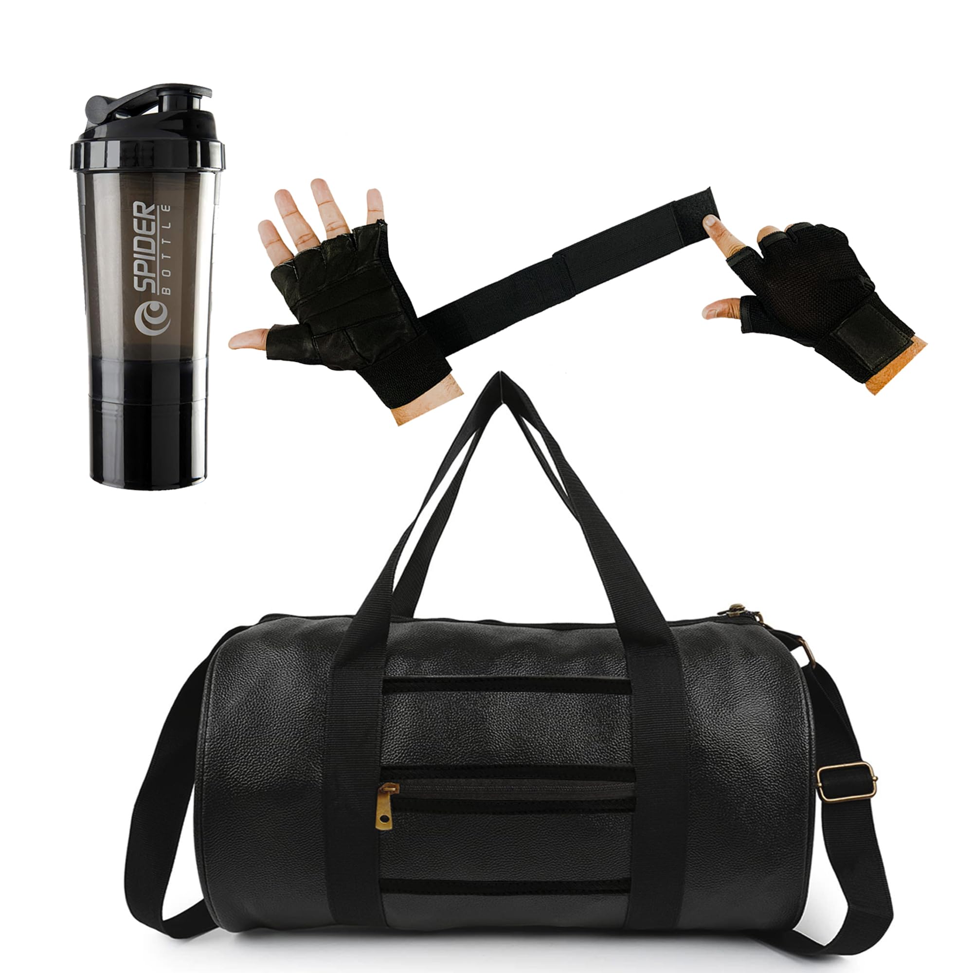 cool indians Gym Combo for Men Ultimate Gym Accessories Combo Set for Men and Women Workout - Boost Your Workout with Shaker Water Bottle, Duffle Bag, 2 in 1 Gym Hand Gloves Shaker - All-in-One Fitness Gym Kit-picture-3