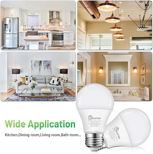 Miniatura 8 de Bombilla LED A19, bombillas equivalentes a 60 W, 9 W 2700 K blanco cálido, 800 lúmenes, bombilla LED no regulable, base estándar E26 para interiores