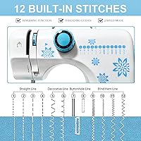 Vista 5 de Sewing Machine for Beginners, Starter Safe Sewing Machine For Grandmother, Granddaughter, Adults, 505 New Upgraded Pro Sewing Machines with