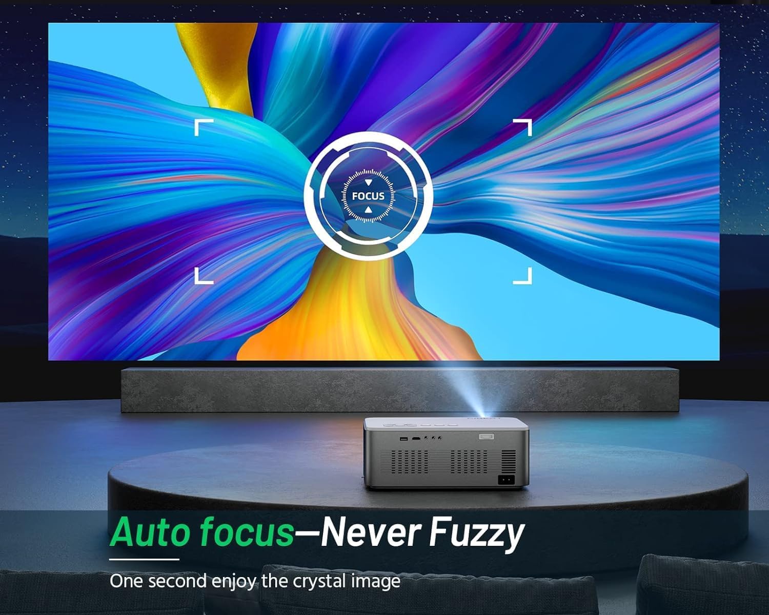 Projector 4K Support with 5G WiFi Bluetooth, CIBEST Android TV 10 Native 1080P Full-Sealed Optical Engine Home Movie Outdoor Projector with Netflix/Prime Video Built-in, Autofocus,Stereo Sound