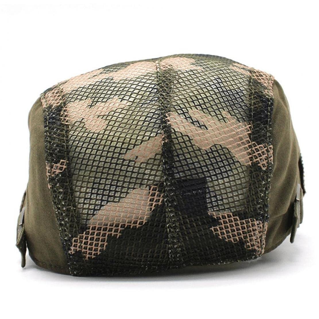 Camuflaje para Hombre Boina Gorras Ejército Verde Primavera Verano Tapa Plana Hombres Algodón Ajustable Masculino Sombrero Boina