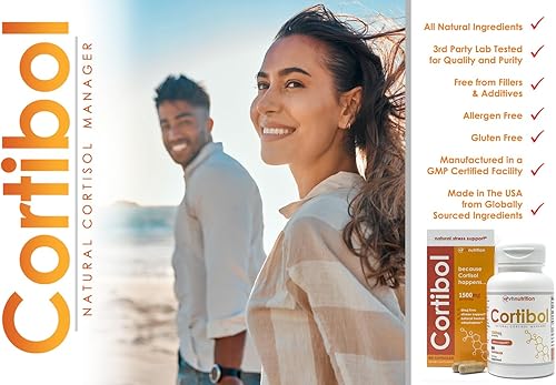 Miniatura 3 de VH Nutrition Cortibol  Suplemento bloqueador de cortisol  Gestor de apoyo al estrés para hombres y mujeres  Reduce la fatiga y el estrés 60