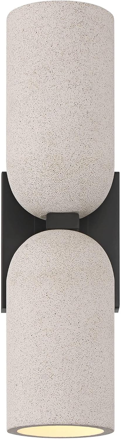 Possini Euro Design Possini Euro Amalfi 15" High Black and Cement 2-Light LED Wall Sconce