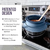 Vista 6 de SplatterDom - Protector contra salpicaduras para ollas y sartenes de 8 y 10 pulgadas (20 y 9.8 in), plegable, ajustable, reversible, apto