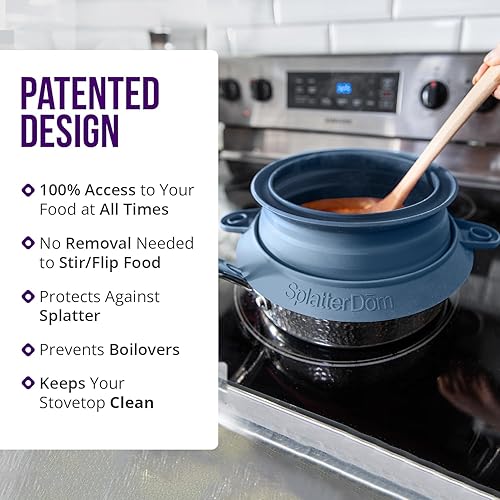 Miniatura 6 de L.I.Q - Protector de salpicaduras de silicona, se adapta a macetas de 8 y 10 pulgadas (20 y 9.8 in), apto para microondas y duradero, incluye tapa