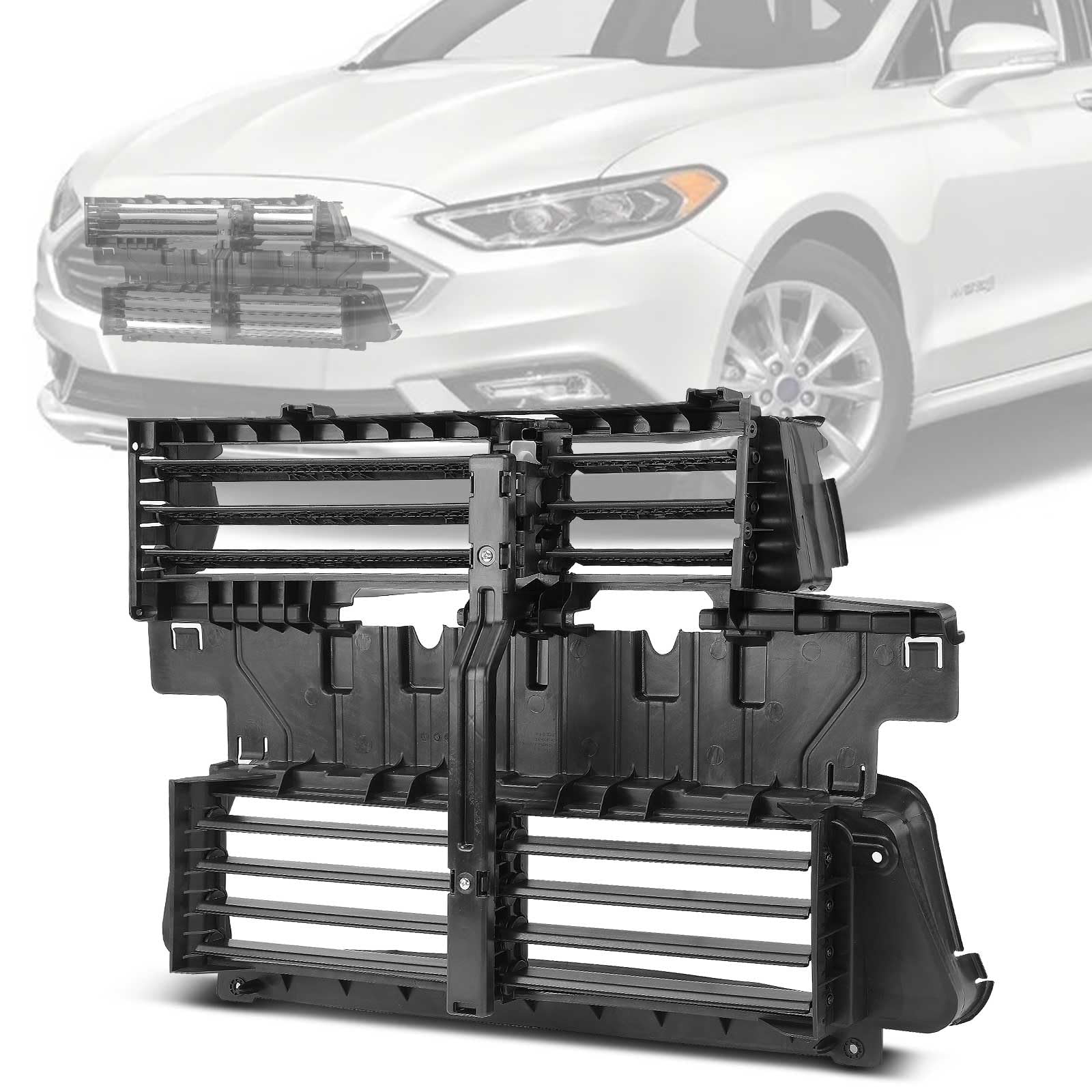 A-Premium Front Radiator Grille Air Shutter Actuator with Motor Compatible with Ford Fusion 2017-2020, Police Responder Hybrid 2019-2020, SSV Plug-In Hybrid 2019-2020, Replace# HS7Z8475A, HS7Z8475C