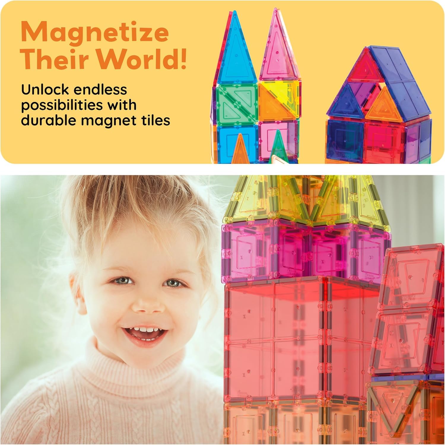 PicassoTiles 60 szt. Magnetyczny blok konstrukcyjny 60-częściowy zestaw magnetycznych płytek budowlanych zabawka zestaw naukowy inżynieria mięta edukacyjny zestaw do zabawy kreatywne dzieci rozwój