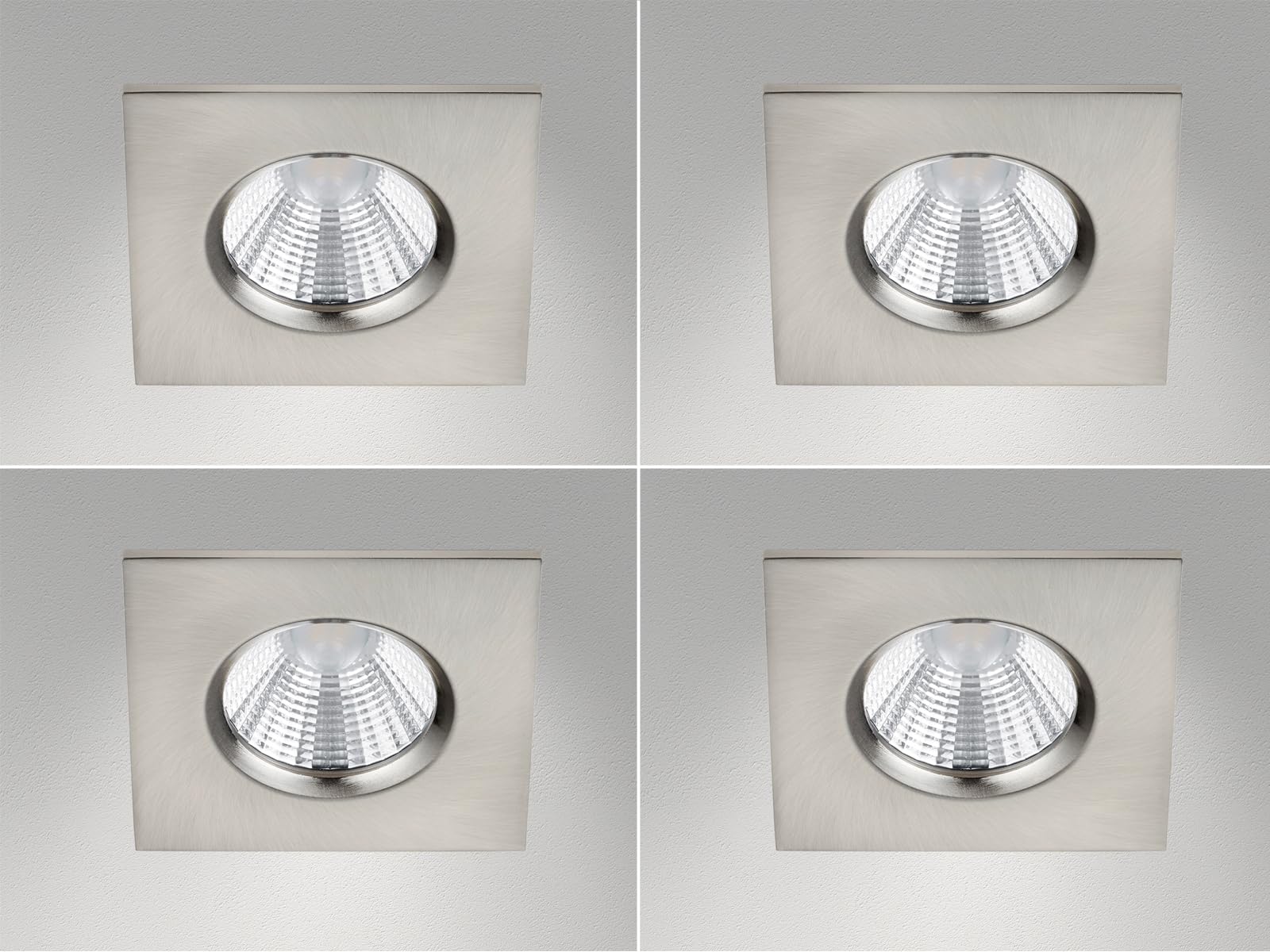 ANGOLARE iger Faretto da incasso a LED Set Regolazione Continua Dimmerabile (oltre casa installazione) nichel opaco 5,5 Watt – Flessibile moderna soffitto illuminazione lampade, Trio