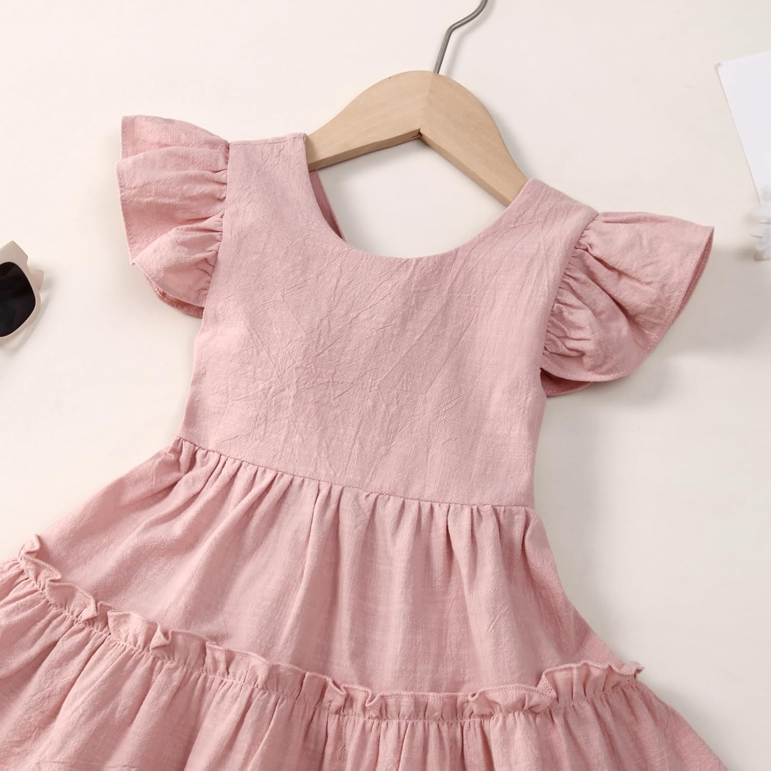 Toddler Girls Dress Ruffle Backless Sleeveless Kids Casual Party Dresses Summer Beach Sundress - Image 3