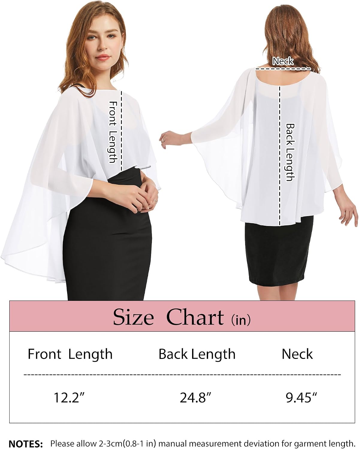 Womens Capelets Shawls and Wraps for Evening Dress Chiffon Capes Wedding Cover Up