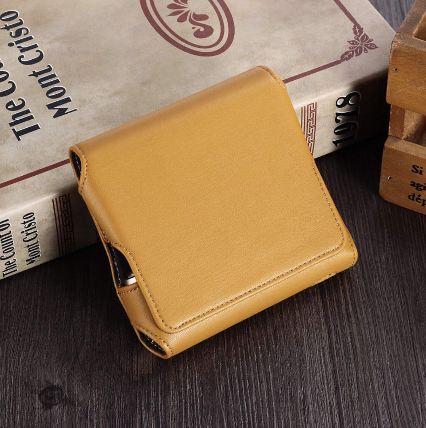 Gold Case for IQOS 3.0 & 3.0 DUO, PU Leather, Protective Cover, Hand Case