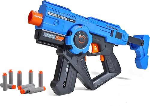 Yewdrum Pistola de juguete de balas suaves de espuma motorizada, 100 dardos, dos cartuchos de dardos de 20 capacidades, regalo de juguete para