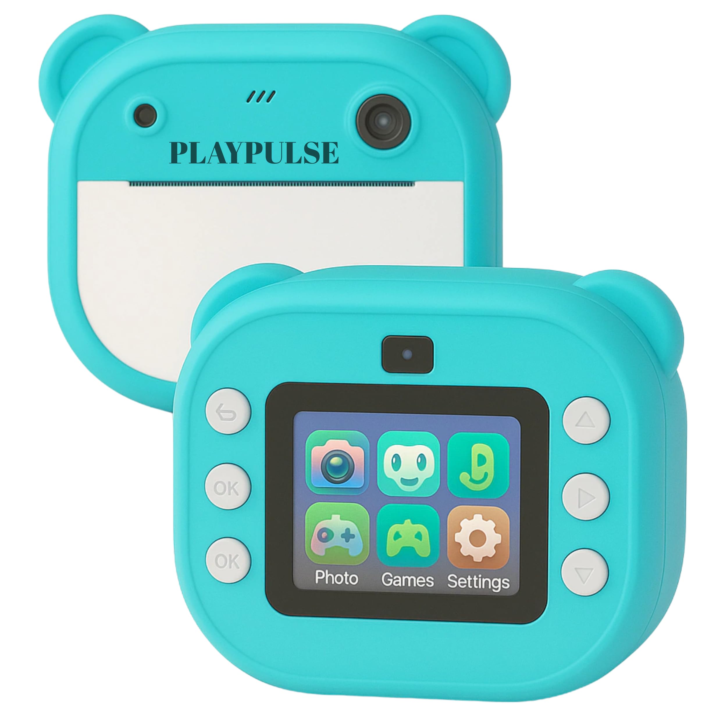 Playpulse® 1 Year Warranty Instant Kids Camera – 12MP Digital Print Camera, Photo Printer, Video Recorder, MP3 Player, Fun Filters, Rechargeable Battery & Paper Rolls – Green-image-23