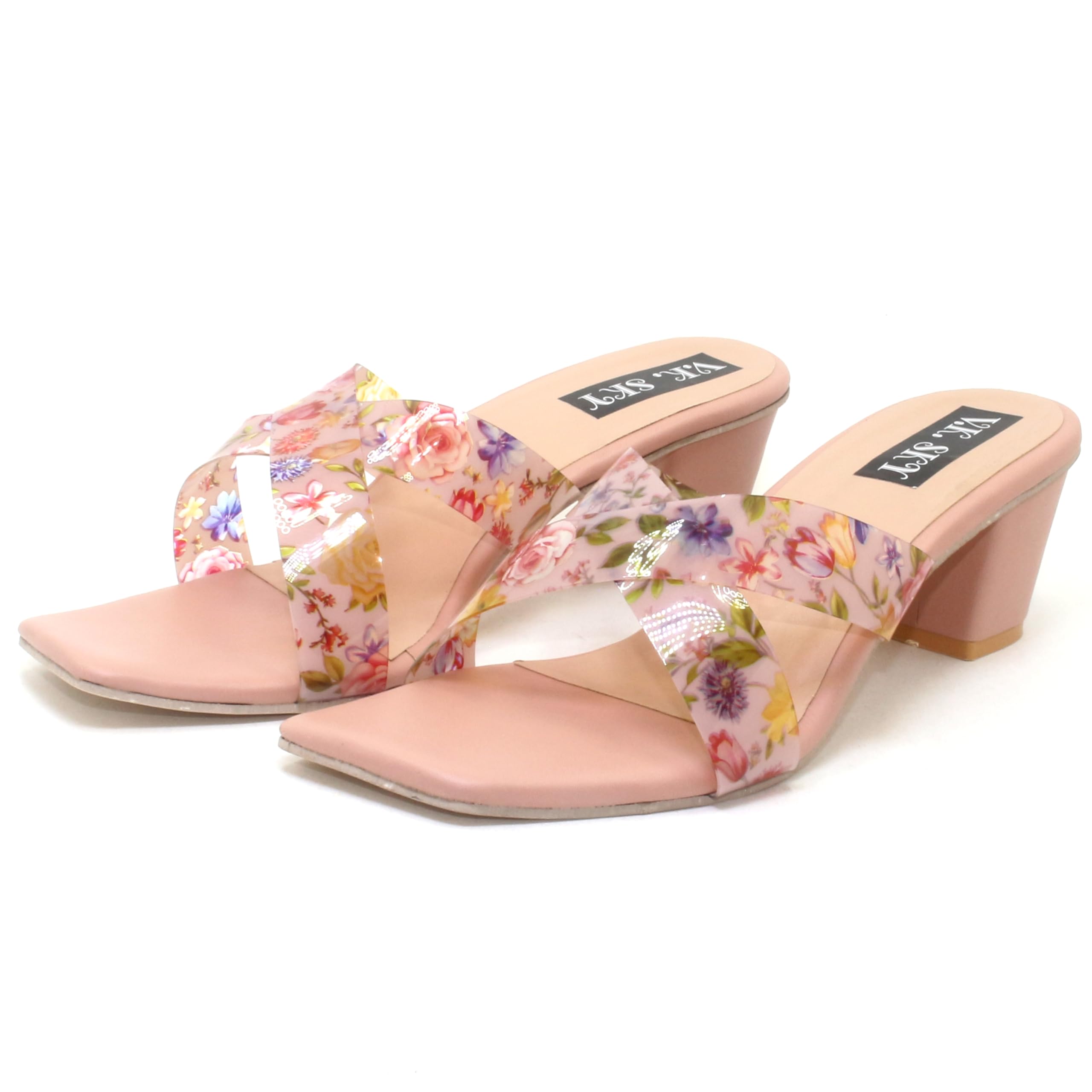 V.K. SKY Women Stylish Block Heel Sandals Casual And Stylish Sandal For Party And Wedding(pink-38) (B0CY5GHD6L) Amazon Price History, Amazon Price Tracker