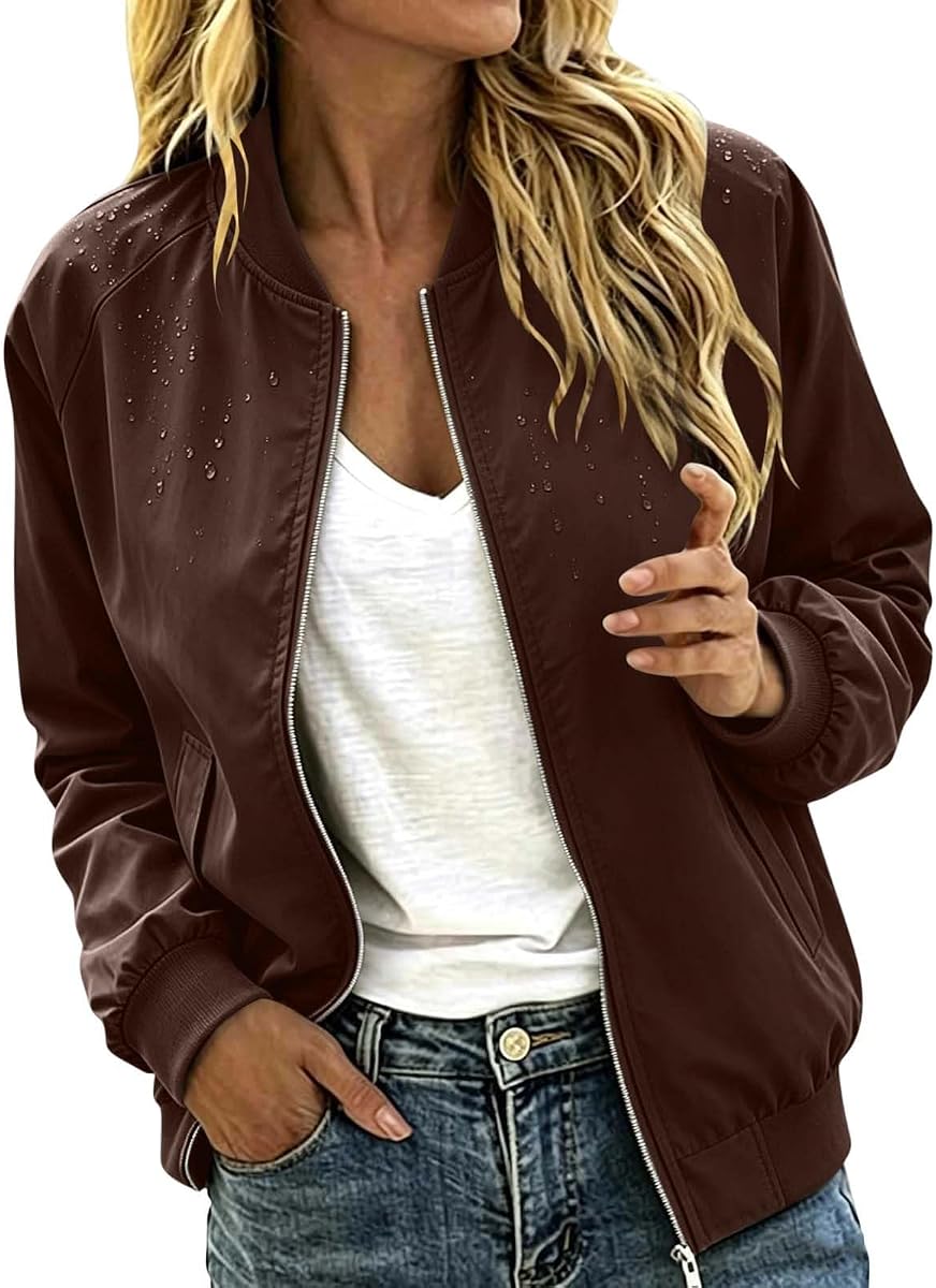 Chaqueta casual de mujer Abrigo con cremallera de manga larga Ropa de primavera y otoño