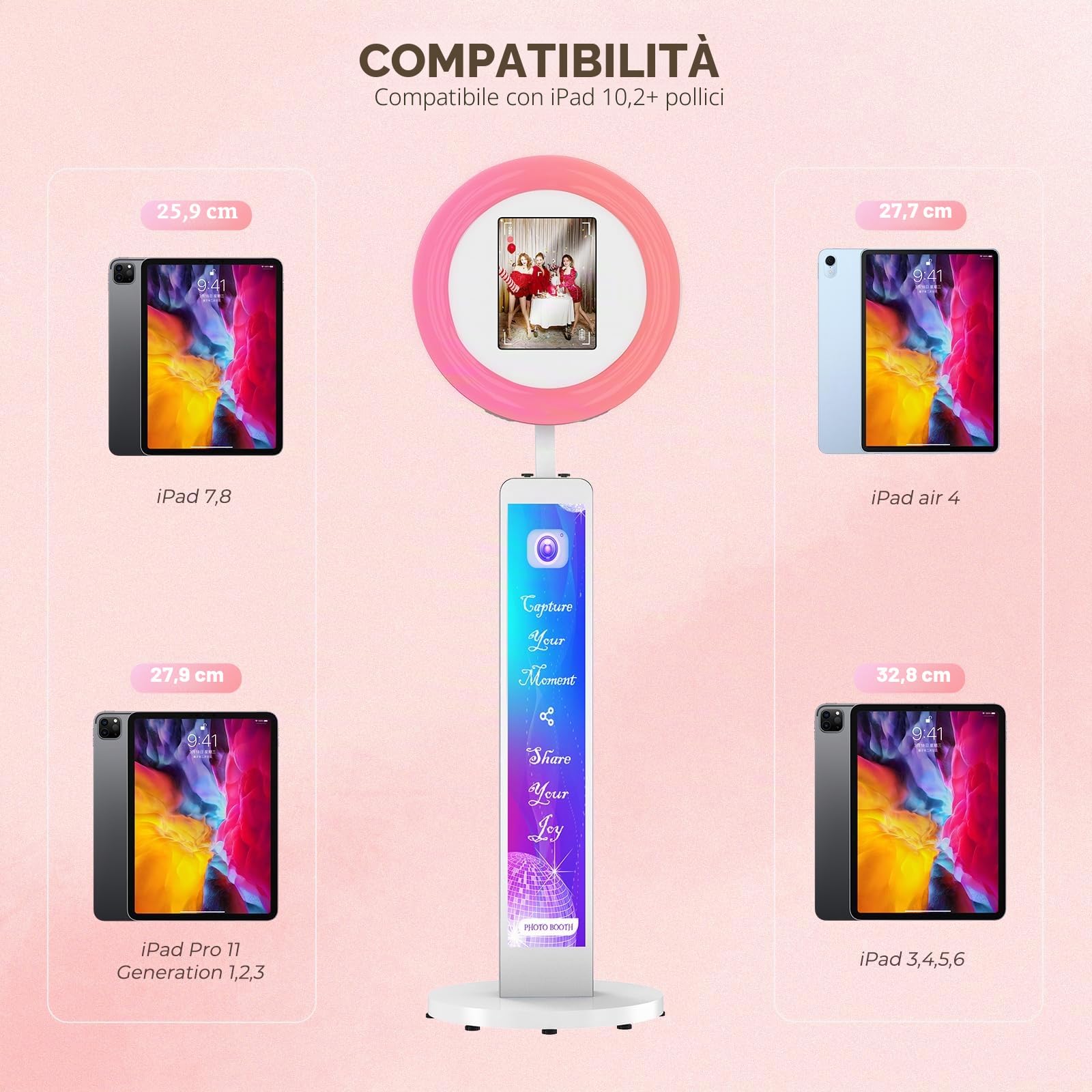MWE Photo Booth con Flightcase, Personalizzazione del Logo, Software di Supporto e Controllo Remoto, Adatto per Feste, Matrimoni, Industria del Noleggio, Youtube, Video, Tiktok Live