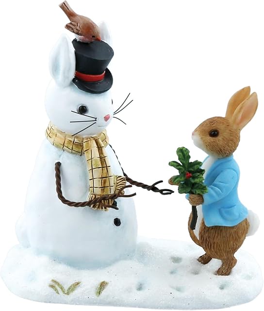 Beatrix Potter Peter and Snow Rabbit Figurine, Multi-Colour