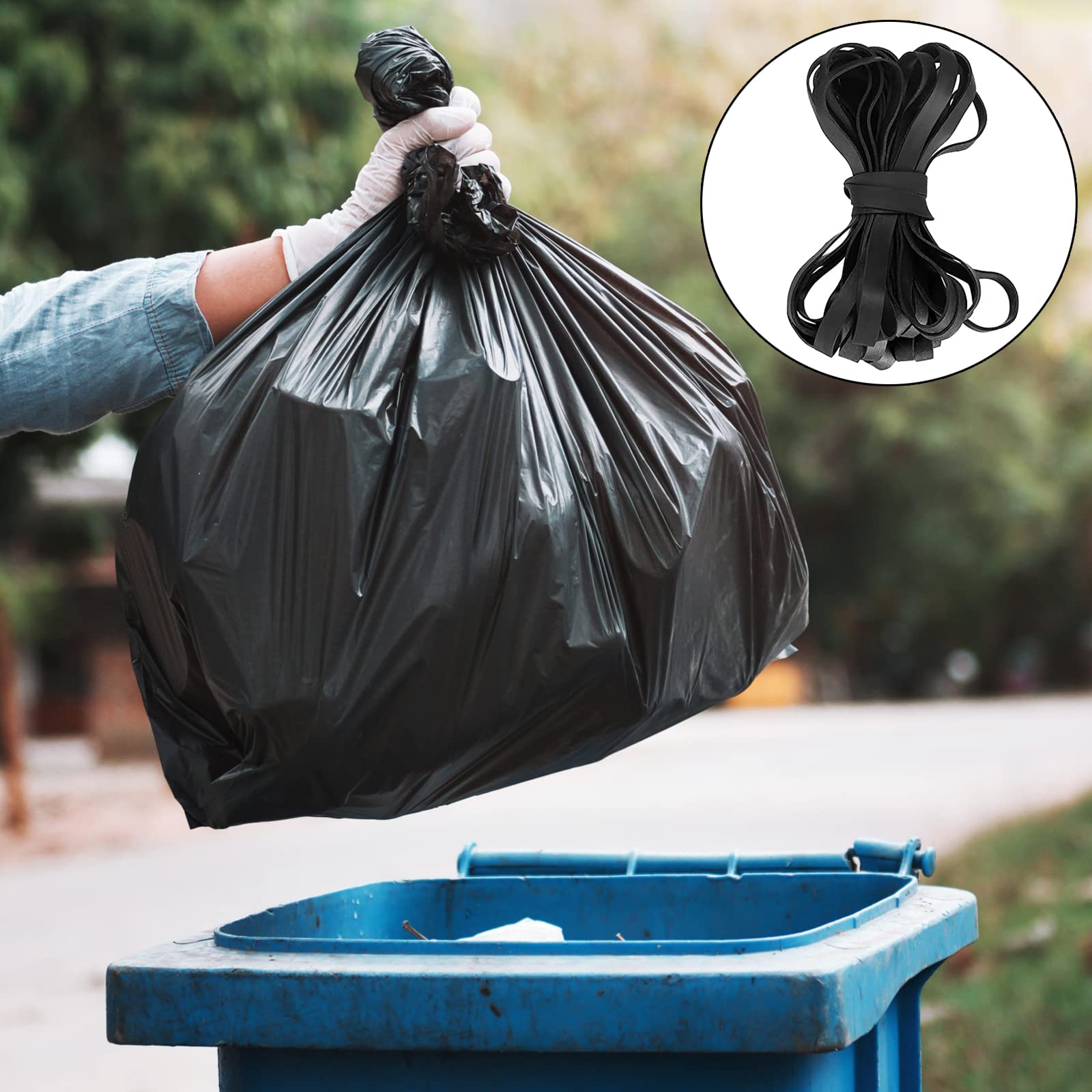 Elastici Di Gomma Neri 80 Pezzi - 4 Misure Diverse Per Ufficio E Casa - Foto 12