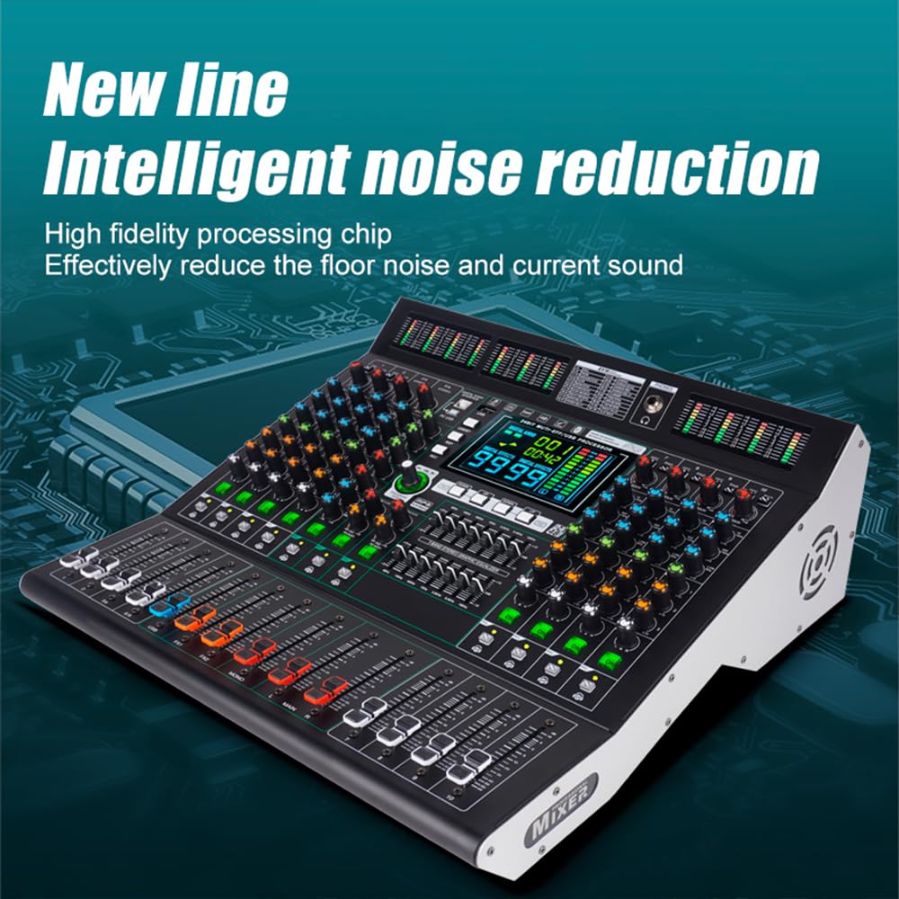 MD10 - Console mixer a 10 canali con 99 effetti DSP, riproduzione USB, connessione wireless, controllo EQ indipendente, ampio display LED - Mixer audio professionale per spettacoli dal vivo