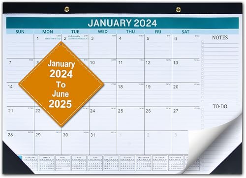 Miniatura 1 de Calendario de escritorio 2024  18 meses, funciona desde enero de 2024 a junio de 2025  Planificador grande de escritoriopared de 17 x 12 pulgadas