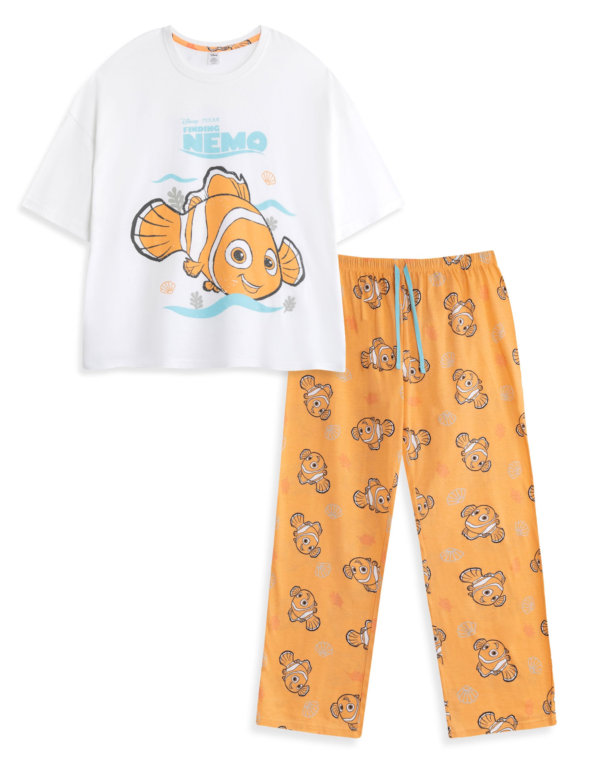 Disney Women's Pyjama Set - Finding Nemo - White - Cotton - L