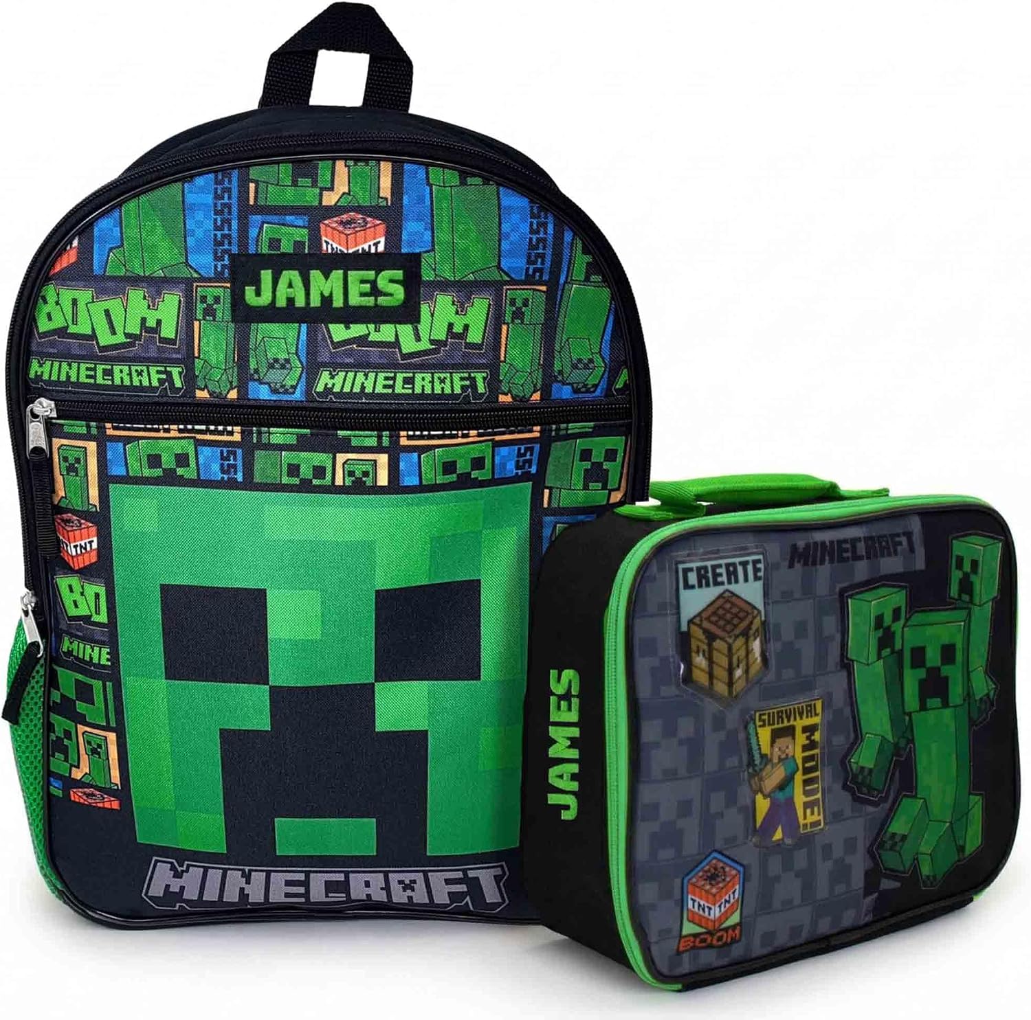 DIBSIES Personalized Backpack and Lunch Box Combo created using Minecraft Backpack and Lunch Box