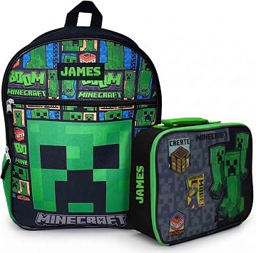 DIBSIES Personalized Backpack and Lunch Box Combo created using Minecraft Backpack and Lunch Box