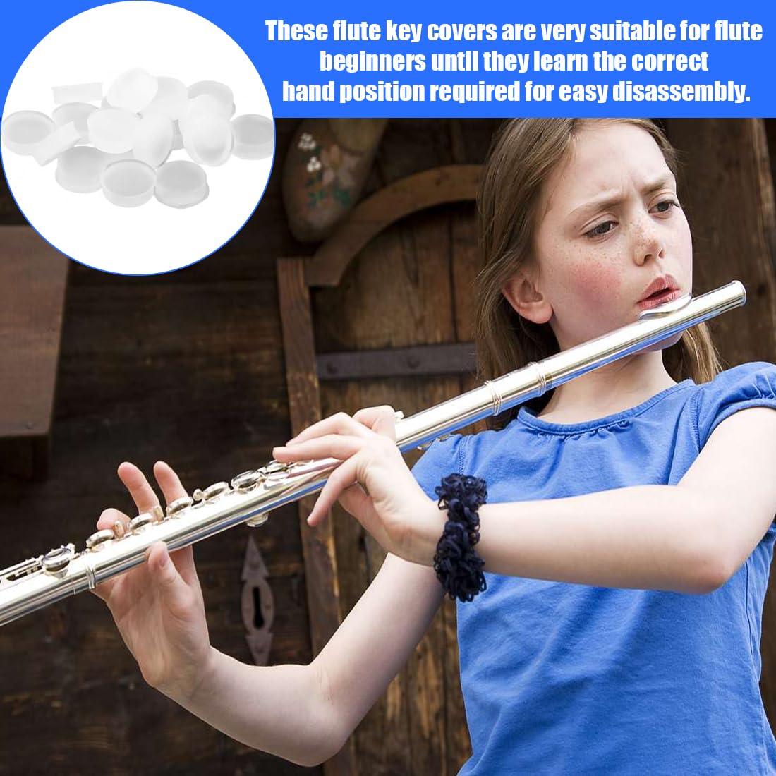 30 Pcs Bouchon Flute Traversiere 7 * 3 mm Bouchons d'Oreille de Flûte Bouchon en Silicone Souple Bouchons À Trou Ouvert Universel Paquet Flute Plug