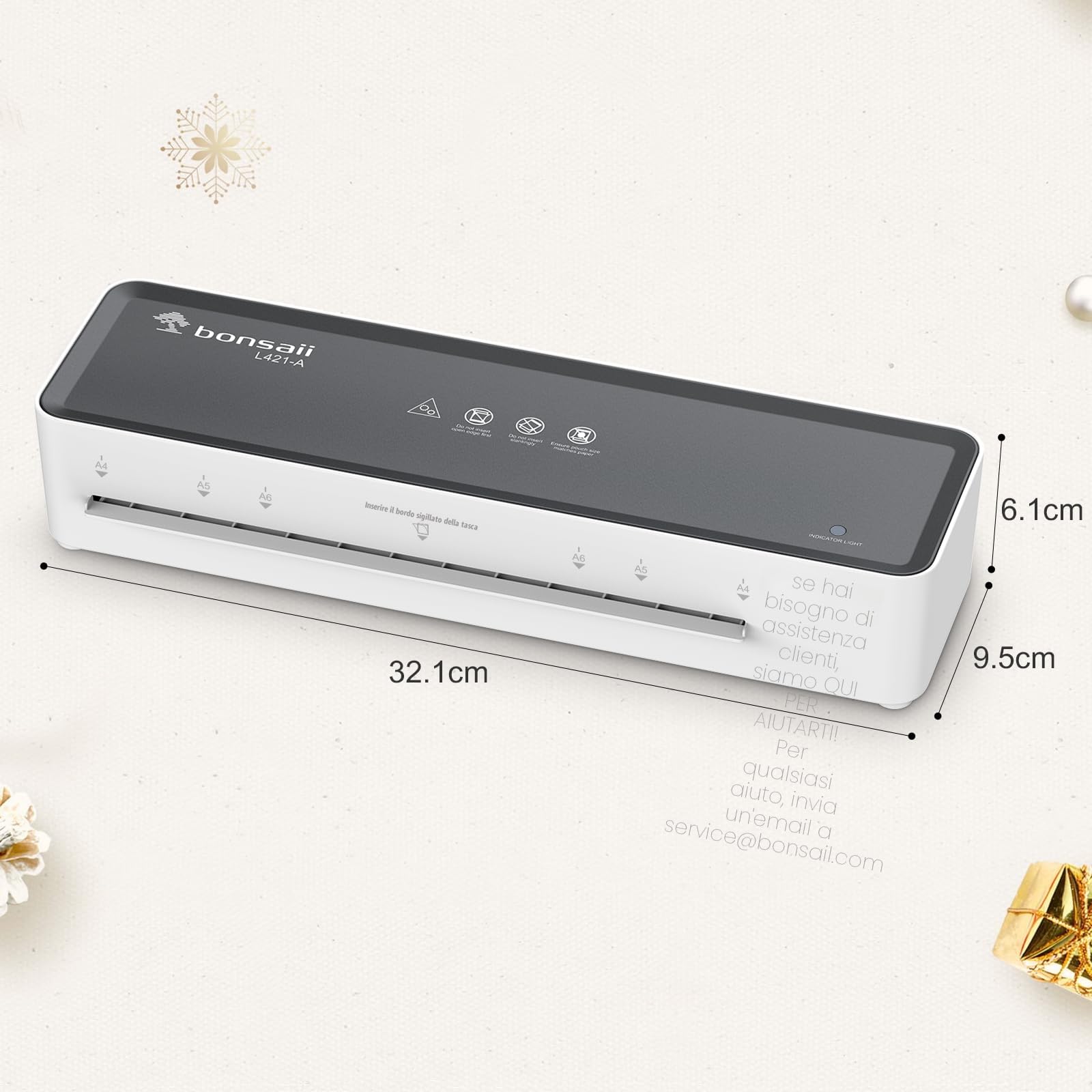Bonsaii L421-A Plastificatrice A4 80-100 micron 5 fogli pellicola laminazione